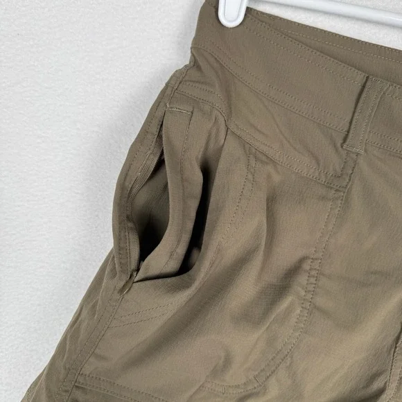 prAna Womens 6 Olivia Alana Shorts Hiking Outdoor Mustard Camo Nylon Stretch - Picture 7 of 16